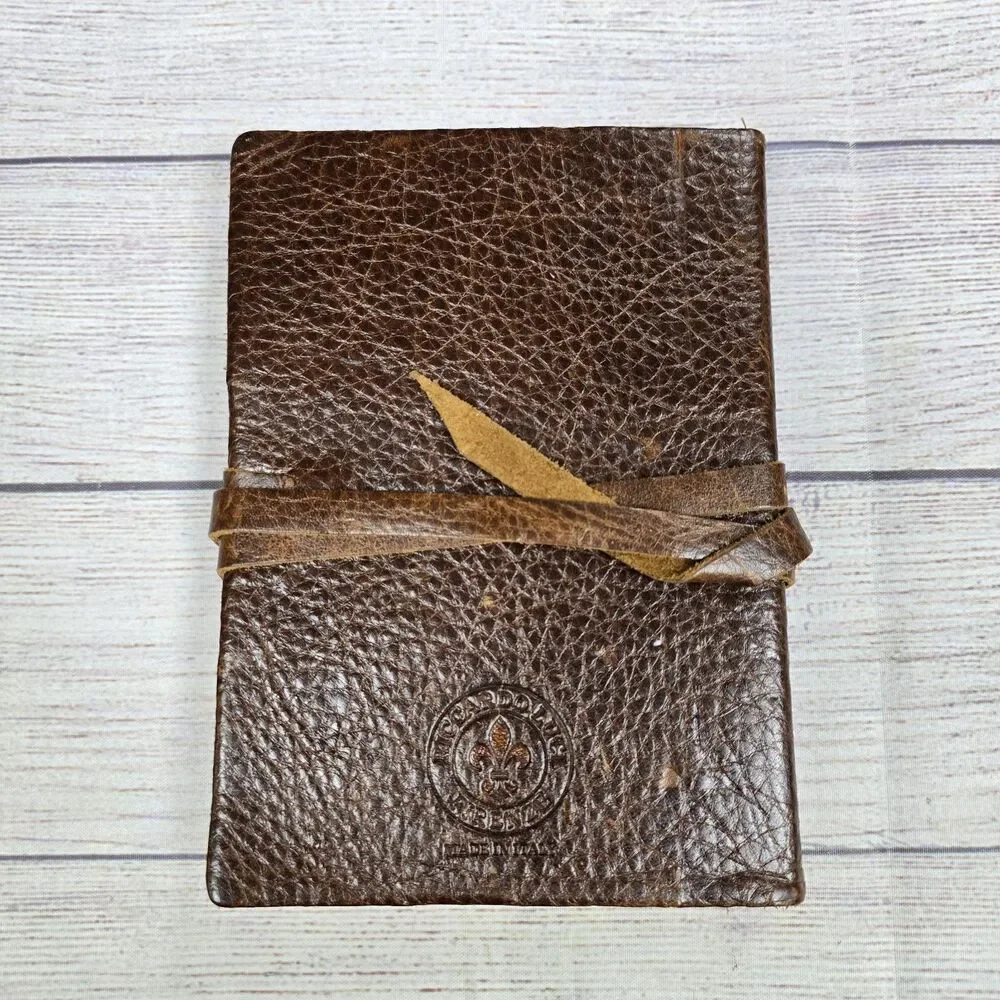 Riccardo Luci 100% Leather 7x5 Journal Rustic Notebook With Lace Made In Italy